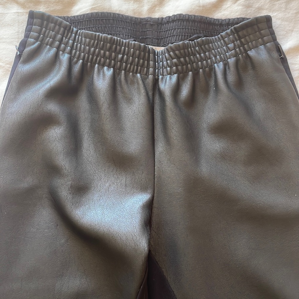 WOLFORD leather look trousers
